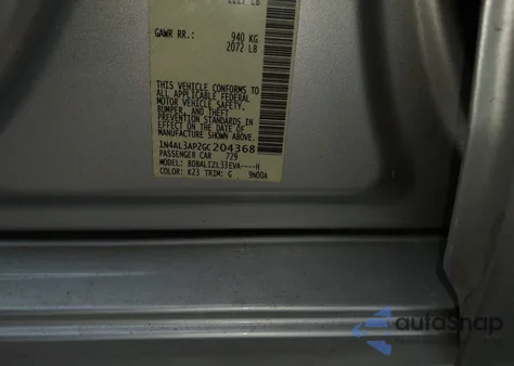 2016 Nissan Altima 2.5 Sv z USA, uszkodzony, nr VIN 1N4AL3AP2GC204368